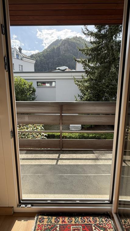 Blick vom Balkon im Obergeschoss